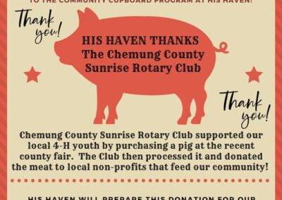 Community event at His Haven featuring Some Pig themed activity in Elmira NY