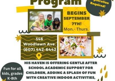 Children enjoying activities at the His Haven After School Drop-In Program 2023